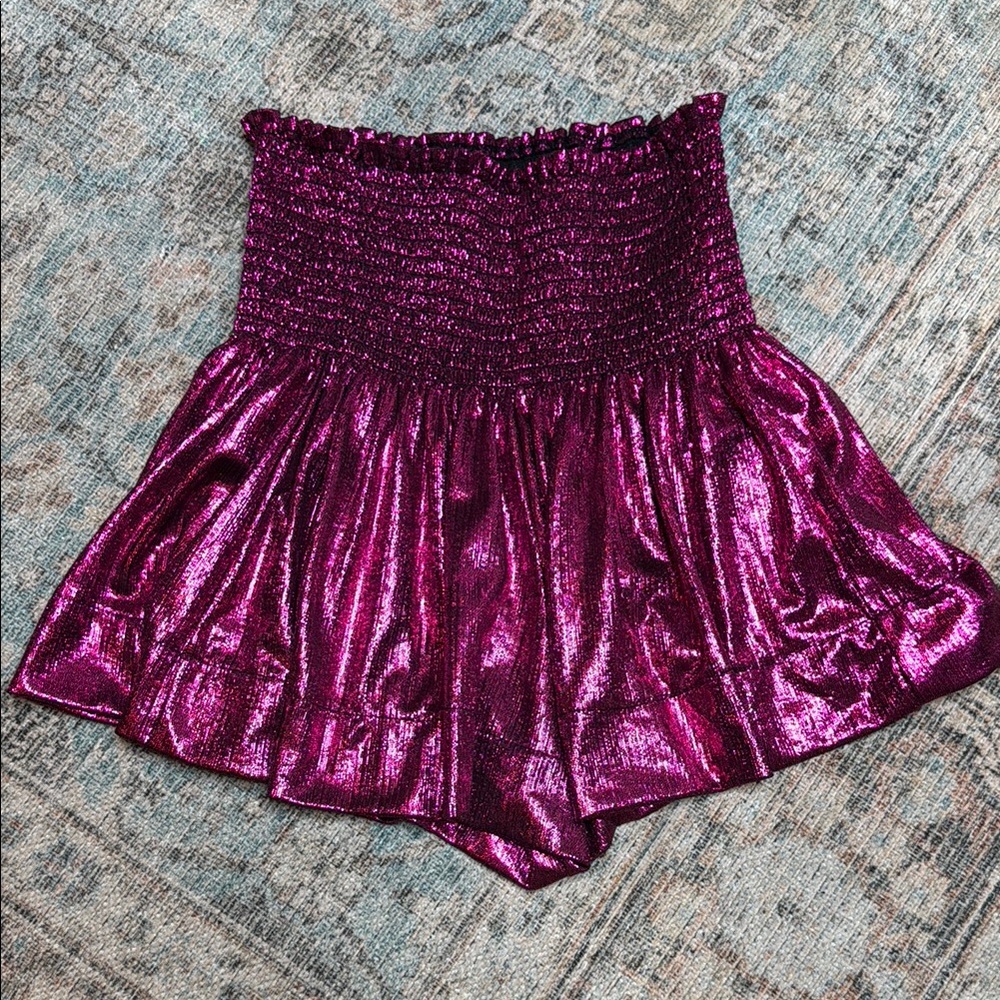 QUEEN OF SPARKLES Purple‎ Skort with Flowy Design